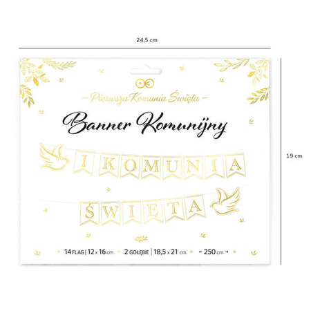 BANER GIRLANDA I KOMUNIA ŚWIĘTA GOŁĘBIE