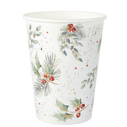 KUBECZKI PAPIEROWE ZIMOWA JARZĘBINA 270 ML 10 SZT