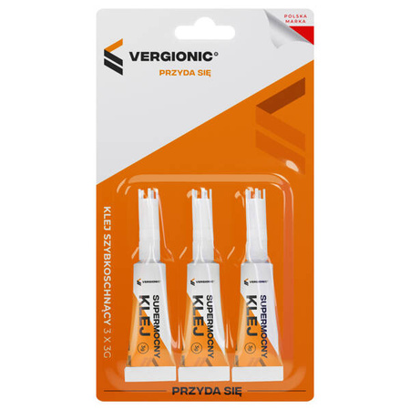 KLEJ SZYBKOSCHNĄCY CYJANOAKRYLOWY MOCNY 3X3 G