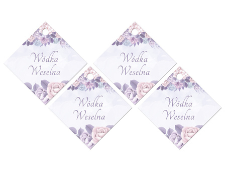 ZAWIESZKI Z WSTĄŻECZKĄ NA BUTELKĘ WÓDKA WESELNA 12 SZT.