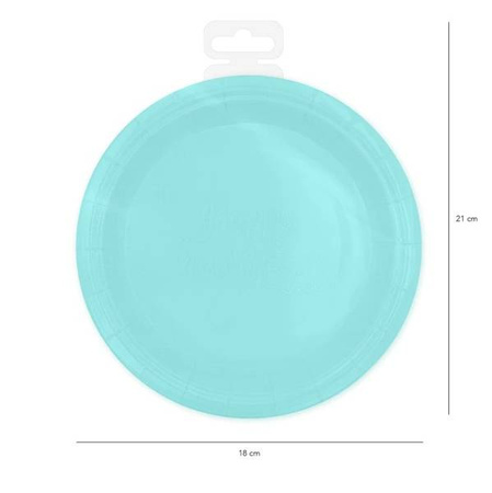 TALERZYKI TURKUSOWE 18 CM 6 SZT.