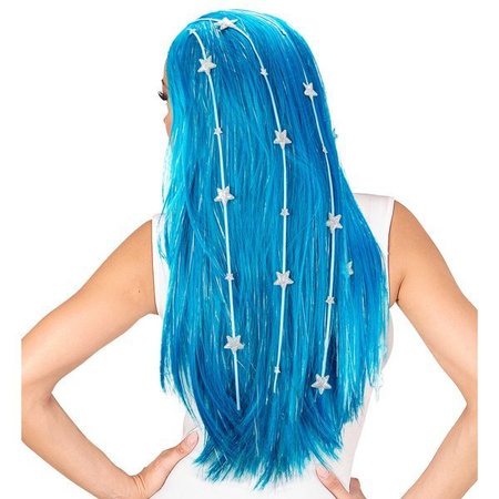 PARRUCCA DREAM HAIR FATA CON FILI DI LAME', STELLE E FODERA IN SILICONE in scatola PVC a colori