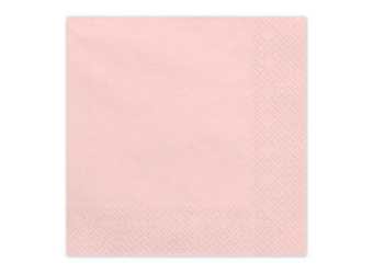 SERWETKI PAPIEROWE JASNORÓŻOWE 33 X 33 CM 20 SZT