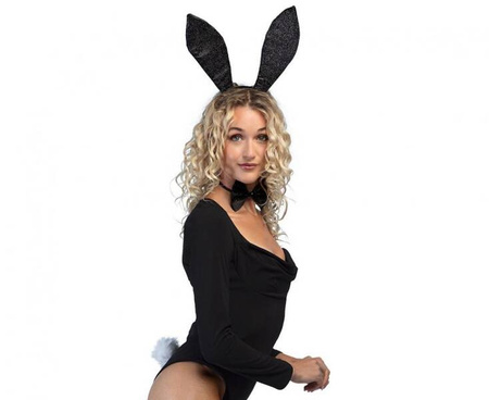 Zestaw czarny króliczek Bunny black (diadem, muszka, ogon)