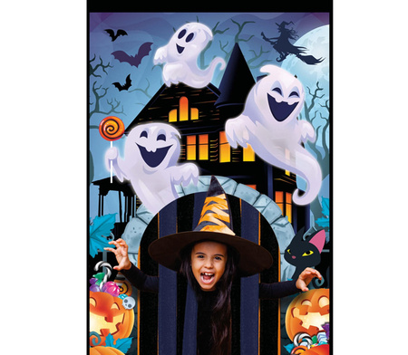 KURTYNA HALLOWEEN Z MOTYWEM DUCHÓW  145X240 CM