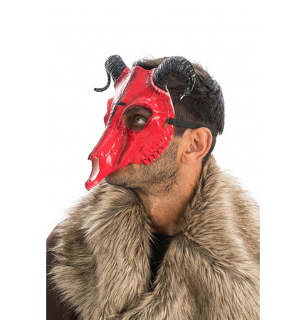 MASKA ROGATA BESTIA CZERWONA HALLOWEEN