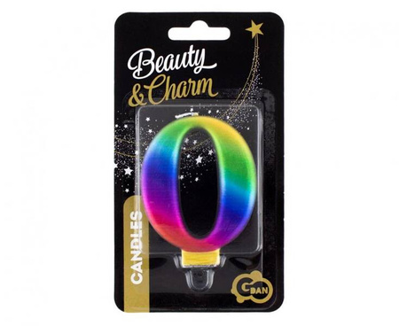 ŚWIECZKA CYFERKA 0 GALAXY 8 CM