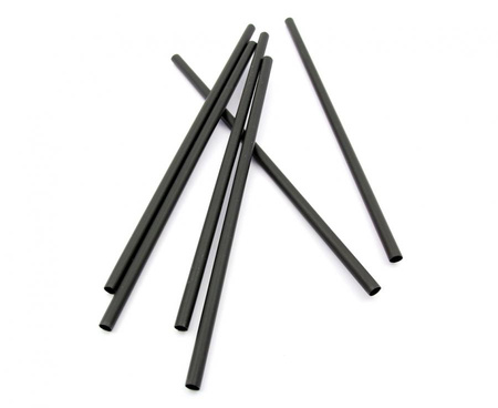 Słomki wielokrotnego użytku w bibułce czarne 7,5x240 mm/ 200 szt