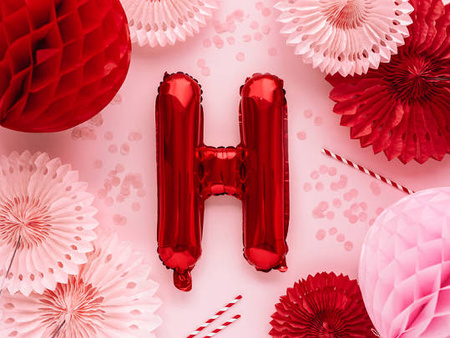 BALON FOLIOWY 35 CM LITERA "H" CZERWONY