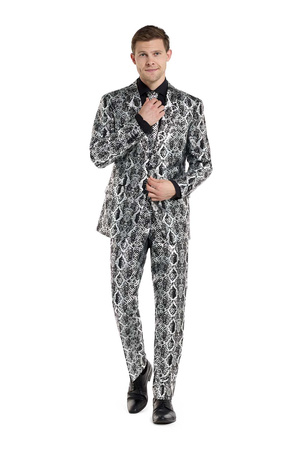 GARNITUR MĘSKI SREBRNY WĄŻ OPPOSUITS