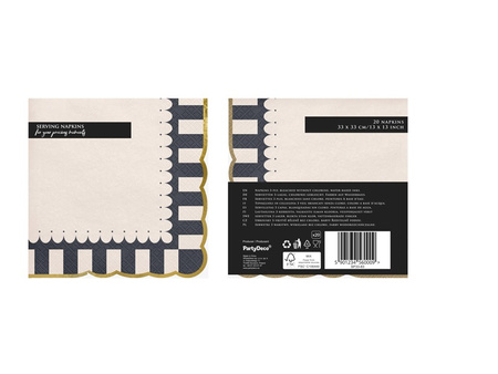 SERWETKI PAPIEROWE ZE ZŁOTYM BRZEGIEM PAJĄK 33CM 12 SZT