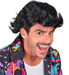 PERUKA MĘSKA CZARNA RETRO