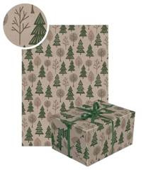 PAPIER PREZENTOWY KRAFT CHOINKI