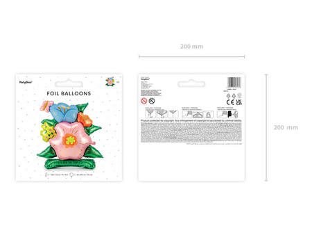 BALON FOLIOWY KWIATY STOJĄCY 100X116 CM