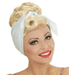 PERUKA PIN UP Z CHUSTĄ BLOND