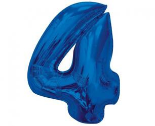 BALON FOLIOWY CYFRA 4 NIEBIESKA 92 CM