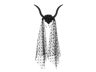 OPASKA ROGI Z TIULEM 30 X 76 CM CZARNY