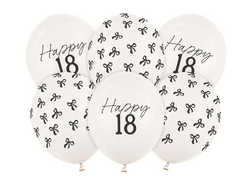 BALONY LATEKSOWE GLAMOUR 18 HAPPY BIRTHDAY 30 CM 6 SZT