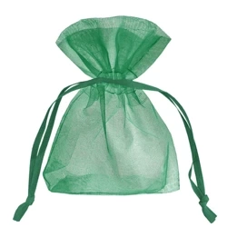 WORECZKI Z ORGANZY CIEMNOZIELONE 10 SZT 7 X 9 CM