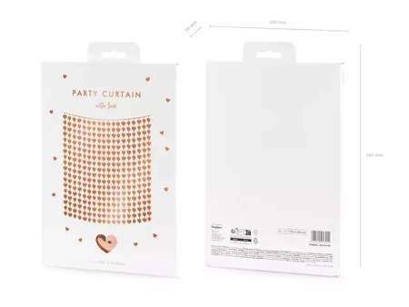 KURTYNA SERCA RÓŻOWE ZŁOTO 100X245 CM