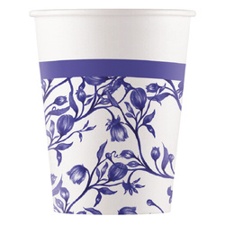 KUBECZKI PAPIEROWE NIEBIESKA PORCELANA 8 SZT