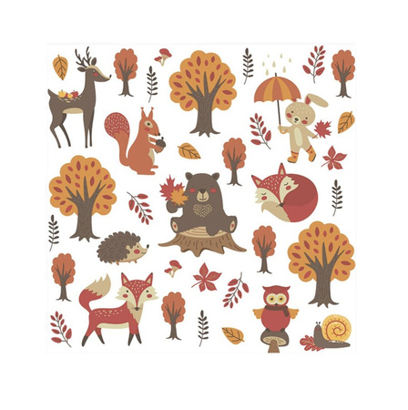 SERWETKI PAPIEROWE 33 X 33 CM LEŚNE ZWIERZĄTKA 