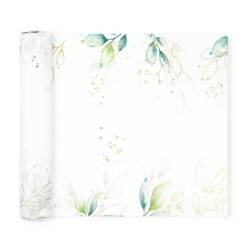 BIEŻNIK NA STÓŁ LIŚCIE ZE ZŁOTYM MOTYWEM ROŚLINNYM 275 X 28 CM