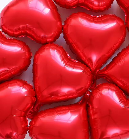 BALON FOLIOWY NA PATYCZKU SERCE CZERWONE 10 CM