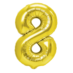 BALON FOLIOWY CYFRA 8 ZŁOTA 100 CM