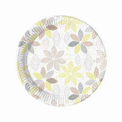 TALERZYKI PAPIEROWE PASTELOWE LIŚCIE 20 CM 8 SZT.