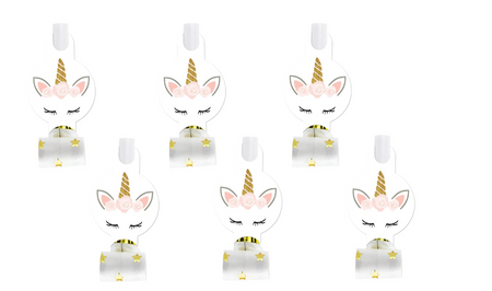 GWIZDKI TRĄBKI URODZINOWE PIĘKNY JEDNOROŻEC 6 SZT.