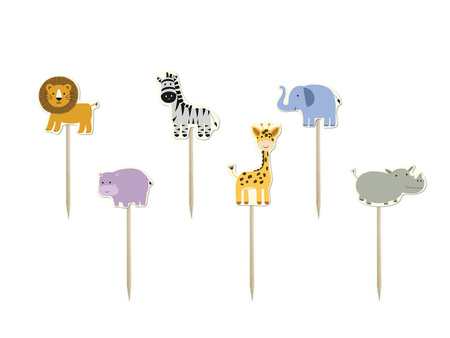 PIKERY ZWIERZĄTKA SAFARI 6 SZT
