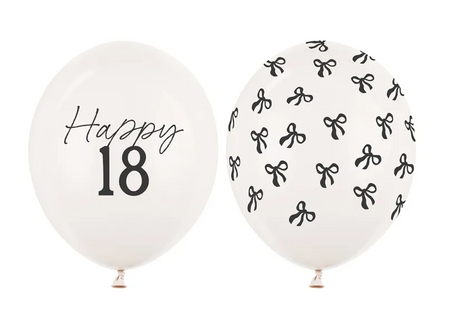BALONY LATEKSOWE HAPPY 18 KOKARDKI 50 SZT 30 CM