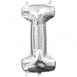 BALON FOLIOWY 17cm x 33cm LITERA I + SŁOMKA