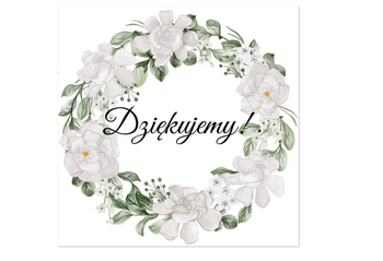 NAKLEJKA NA PUDEŁKO Z KOPERTAMI BIAŁE RÓŻE