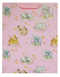 Torba prezentowa pastelowa różowa 26 x 32 x 10 cm