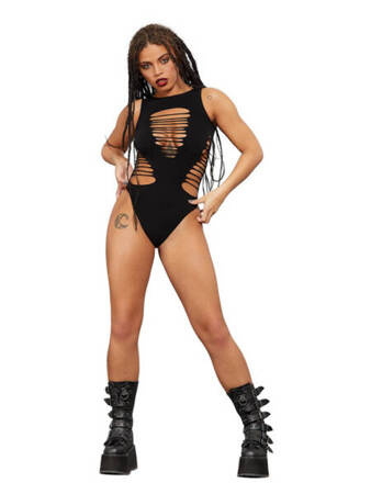 STRÓJ BODY CZARNE ROZDARCIA