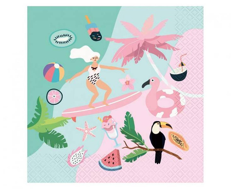 SERWETKI PAPIEROWE WAKACJE 33 X 33 CM 20 SZT