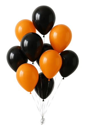 ZESTAW BALONÓW LATEKSOWYCH: CZARNE + POMARAŃĆZOWE  20 SZTUK 26 CM 