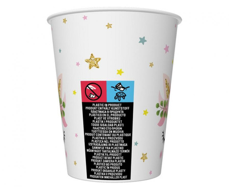 KUBECZKI PAPIEROWE JEDNOROŻEC 266 ML 6 SZT