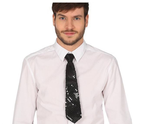 KRAWAT Z CEKINAMI CZARNY