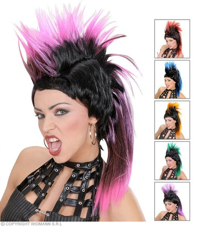 PERUKA IROKEZ PUNK NIEBIESKI