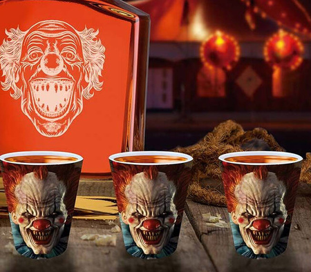 KIELISZKI STRASZNY KLAUN 3 SZT 5X6 CM