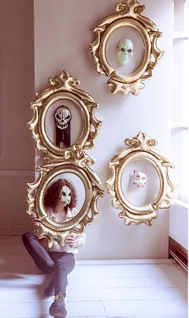 MASKA CZASZKA ŚWIECĄCA W CIEMNOŚCI 14.5 X 18 CM