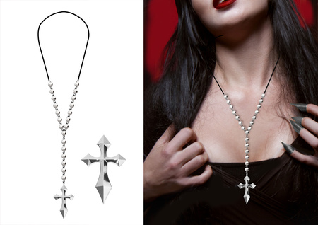 NASZYJNIK Z KRZYŻEM SREBRNY HALLOWEEN