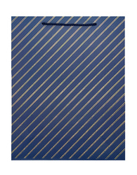 TORBA PAPIEROWA PASKI GRANATOWA 32 X 26 X 10 CM