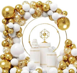 GIRLANDA BALONOWA BIAŁO-ZŁOTA 124 EL.