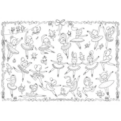 KOLOROWANKA PODŁOGOWA BALETNICE XXL