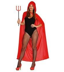 PELERYNA WELUROWA CZERWONA 130 CM