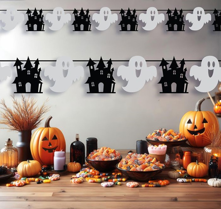 GIRLANDA PAPIEROWA HALLOWEEN DUCHY ZAMKI 300 CM 